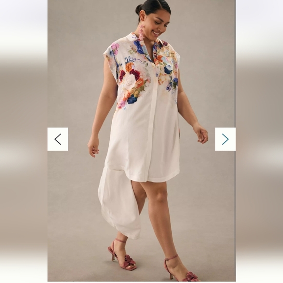 Anthropologie Maeve NWTs Floral High-Low Shirt Dress - Picture 8 of 11